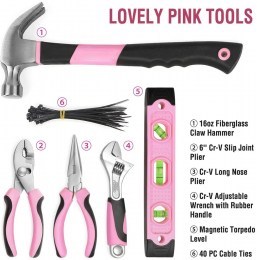 WORKPRO pink tool set with pouch7